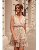 Delicate beige floral dress PR3187 - Online store - Boutique